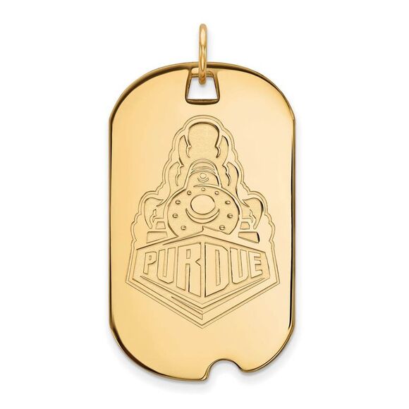 10k Yellow Gold Purdue Large Logo Dog Tag Pendant